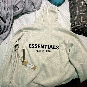 Essentials Fear Of God Light Oatmeal Hoodie